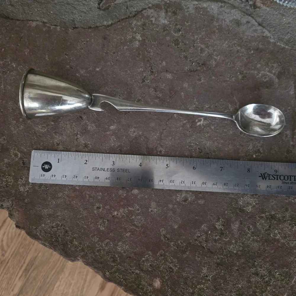 Vintage Napier Silver Plate Bar Multi-Tool Jigger Bottle Opener Mixing Spoon